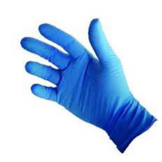 Vinyl handschoenen - blauw - gepoederd -doos 100- S