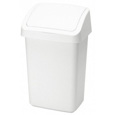 Afvalbak met wipdeksel - PVC Wit - 50Lt