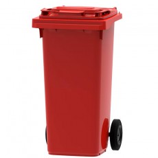 Afvalcontainer PVC ROOD 120 liter- 2 wielen
