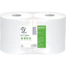 Papier toilette MAXI JUMBO BIO TECH-2 plis-colis de 6 rouleaux.